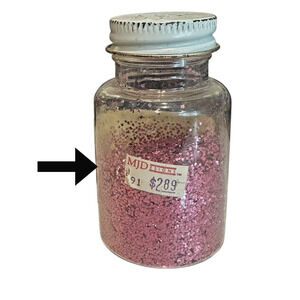 1990s Westrim Chunky Glitter PINK Non-Tarnish 2oz. Partial Bottle ~60% Full VTG